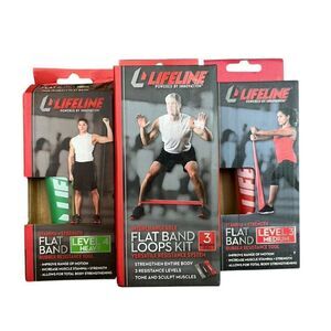 Lifeline Flat Band Loops Kit 3 Resistance Levels Versatile Resistance Plus 3 & 4